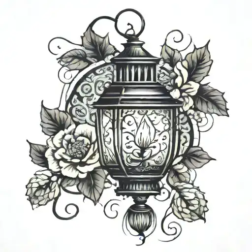 Chinese lantern  tattoo design idea