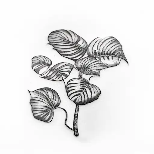 monstera vine tattoo design idea