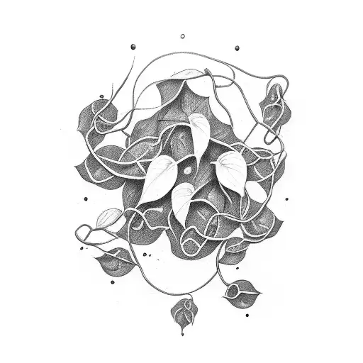 pothos vine tattoo design idea