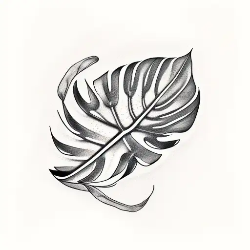 monstera obliqua vine tattoo design idea