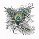 peacock feather tattoo design idea