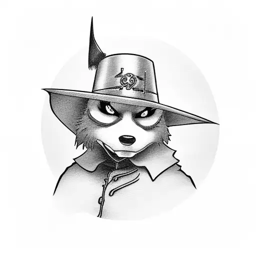 zorro con figuras tattoo design idea