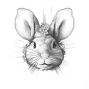 conejo con flores  tattoo design idea