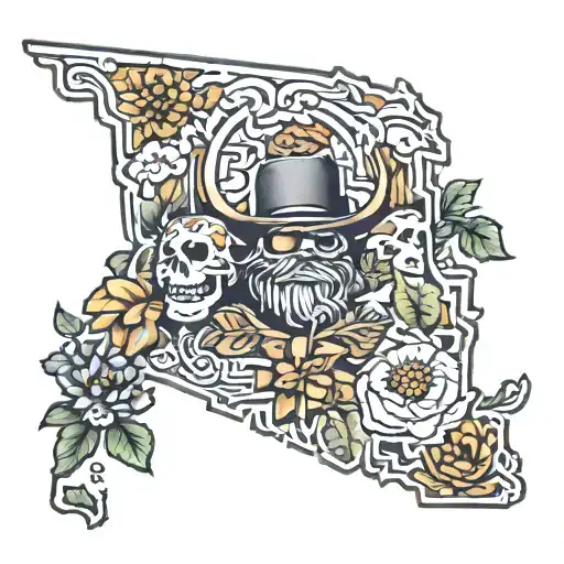 Minnesota and Utah and Oregon state outline tattoo design idea