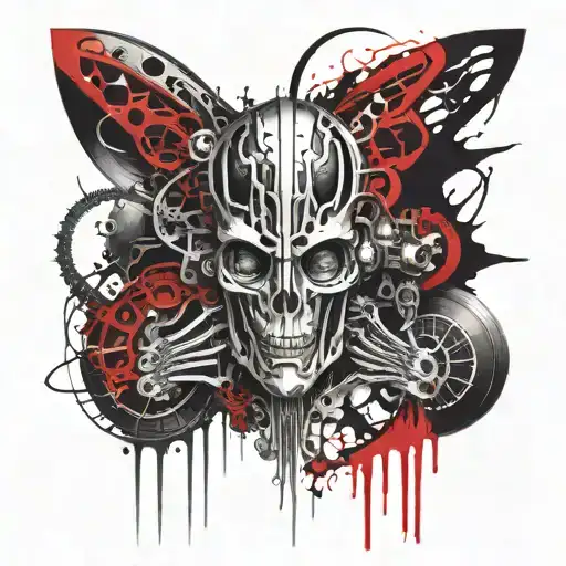 h.r. giger biomechanical style  tattoo design idea