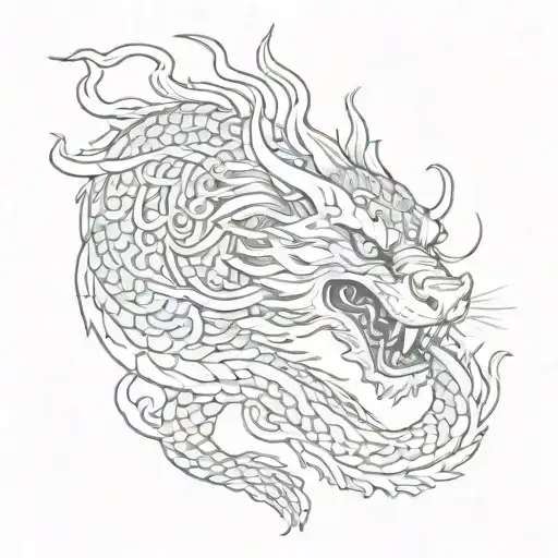  tiger shaped chinese dragon tattoo design idea