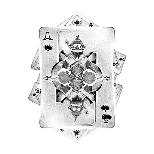 dice and cards of aces tattoo design idea