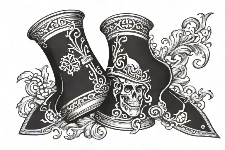 western style tattoo with gambling lightning playing cards and leather swirl type design  tattoo design idea