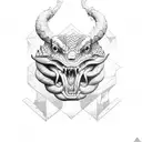 ark rock drake tattoo design idea