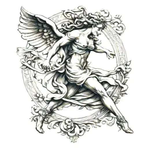 Nike greek mythology tattoo design idea