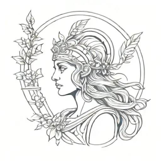 athena greek goddess tattoo design idea
