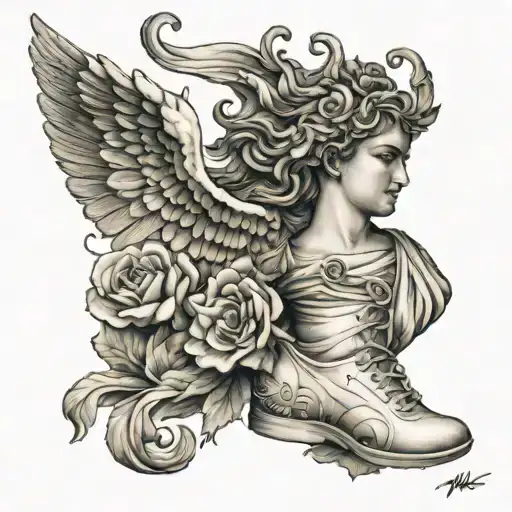 Nike greek mythology tattoo design idea