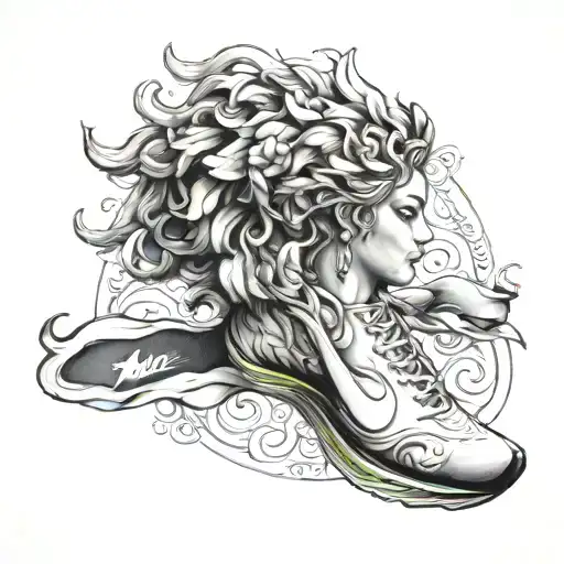 Nike greek mythology tattoo design idea