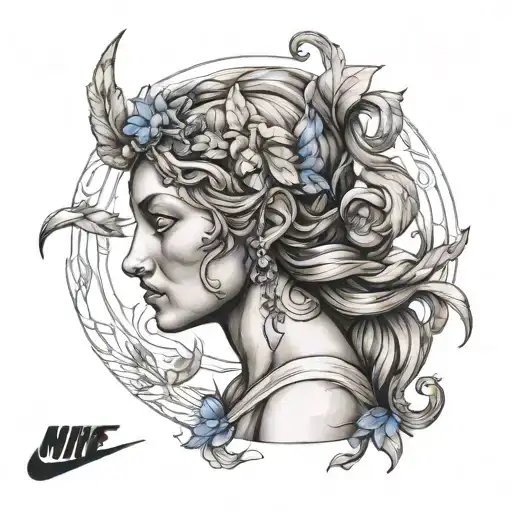 Nike greek mythology tattoo design idea