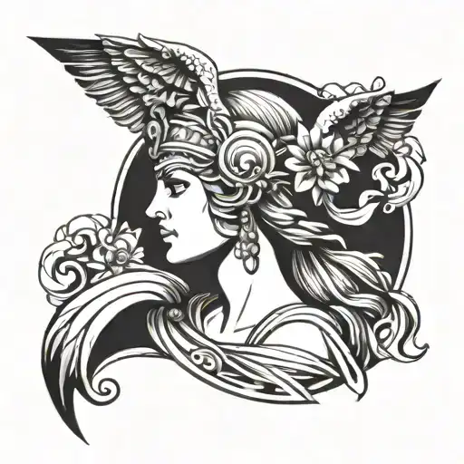 athena greek goddess tattoo design idea