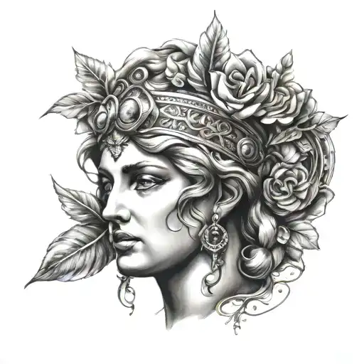 Hera  greek goddess tattoo design idea