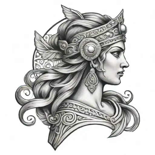 athena greek goddess tattoo design idea