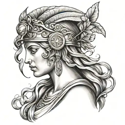 athena greek goddess tattoo design idea