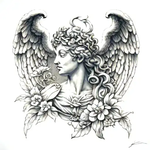 Nike greek mythology tattoo design idea