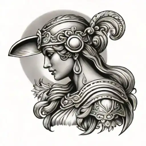 athena greek goddess tattoo design idea
