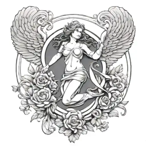 Nike greek mythology tattoo design idea