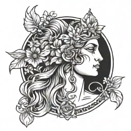 Hera  greek goddess tattoo design idea