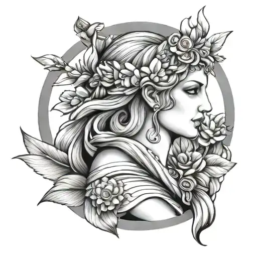 Hera  greek goddess tattoo design idea