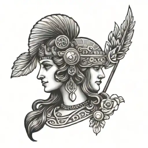 athena greek goddess tattoo design idea