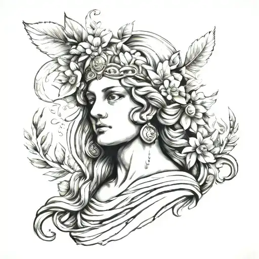 Hera  greek goddess tattoo design idea