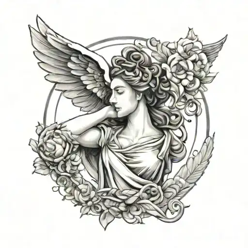Nike greek mythology tattoo design idea