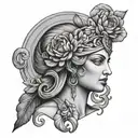 Hera  greek goddess tattoo design idea