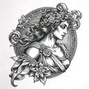 Hera  greek goddess tattoo design idea