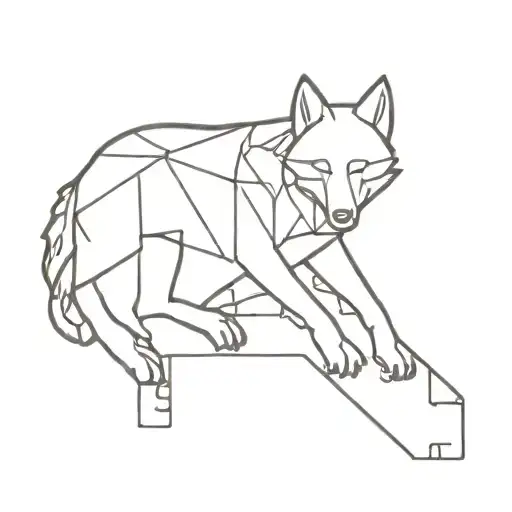 wolf trapped inside a puzzle piece  tattoo design idea