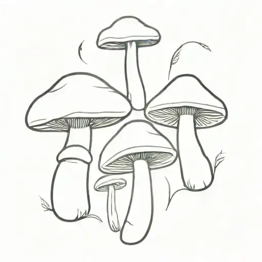 mushrooms and cata tattoo design idea