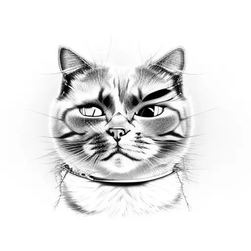 evil cat tattoo design idea