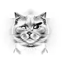 evil cat tattoo design idea