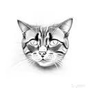 evil cat tattoo design idea