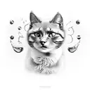 evil cat tattoo design idea