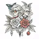 grandma Jewel and Ruby   tattoo design idea