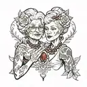 grandma Jewel and Ruby   tattoo design idea