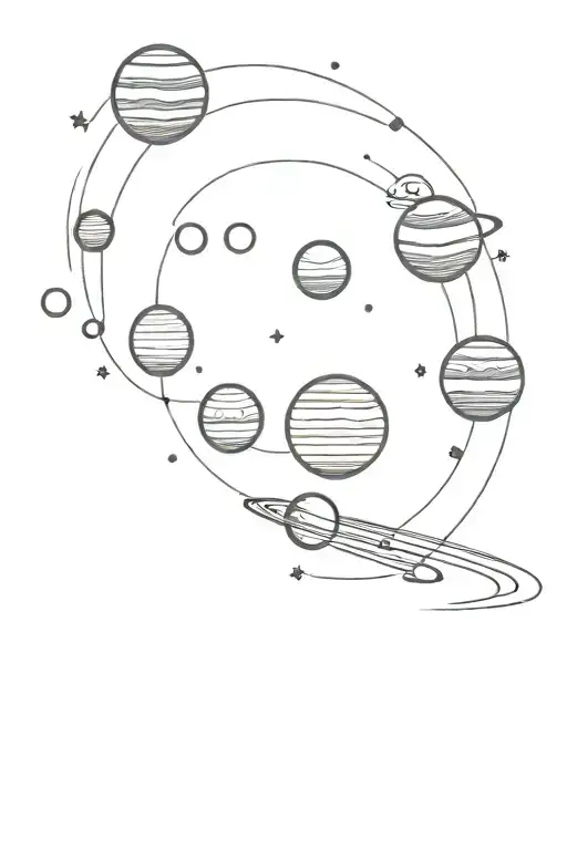 Solar system planets tattoo design idea