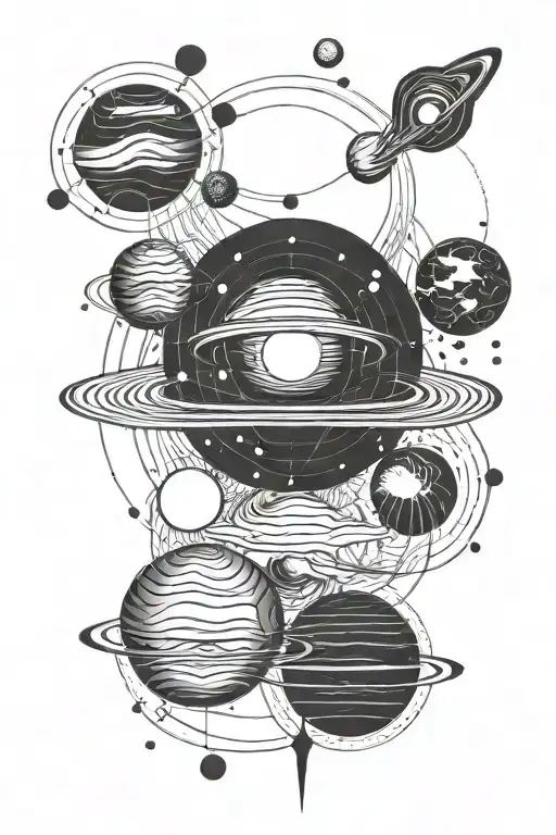 solar system planets tattoo design idea