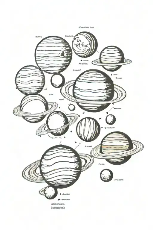 Solar system planets tattoo design idea