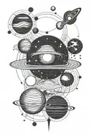 solar system planets tattoo design idea