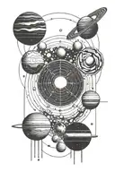 solar system planets tattoo design idea