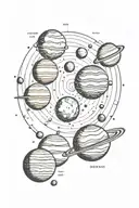 Solar system planets tattoo design idea