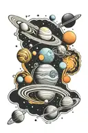 Solar system planets tattoo design idea