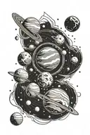 Solar system planets tattoo design idea