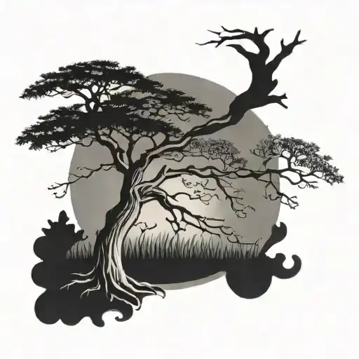 adress 23873 and 24034 separated by an oak tree tattoo design idea