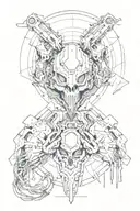 cyber sigilism tattoo design idea